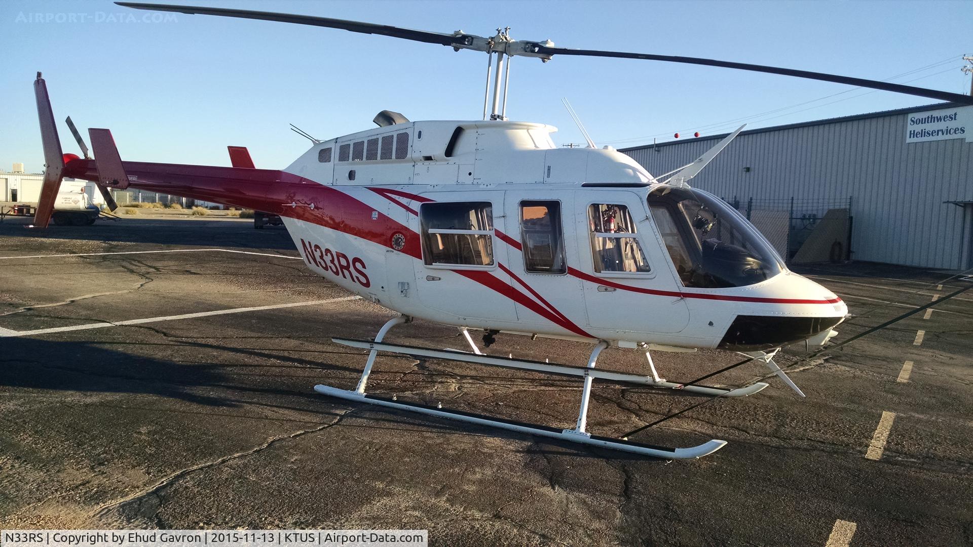 N33RS, 1992 Bell 206L-3 LongRanger III C/N 51568, N33RS parked for the night at Southwest Heliservices, KTUS