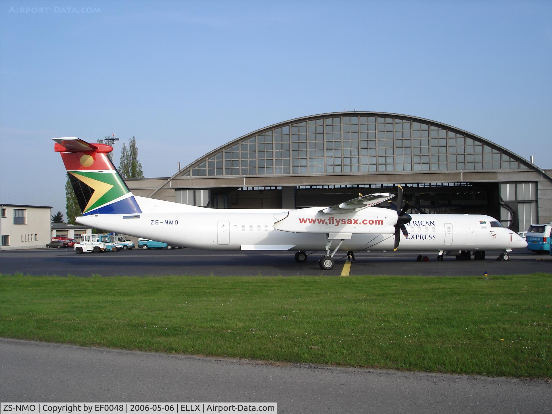 ZS-NMO, 2006 De Havilland Canada DHC-8-402Q Dash 8 C/N 4122, passing via LUX