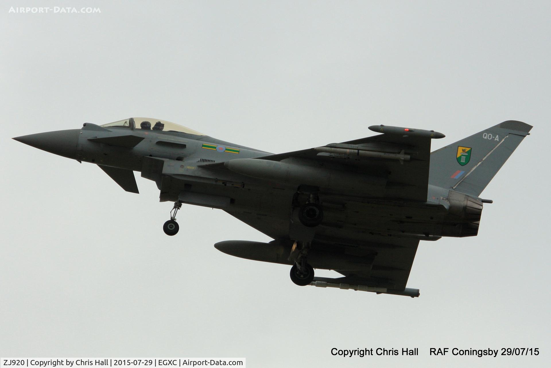 ZJ920, 2005 Eurofighter EF-2000 Typhoon FGR4 C/N 0067/BS011, RAF 3(F) Sqn