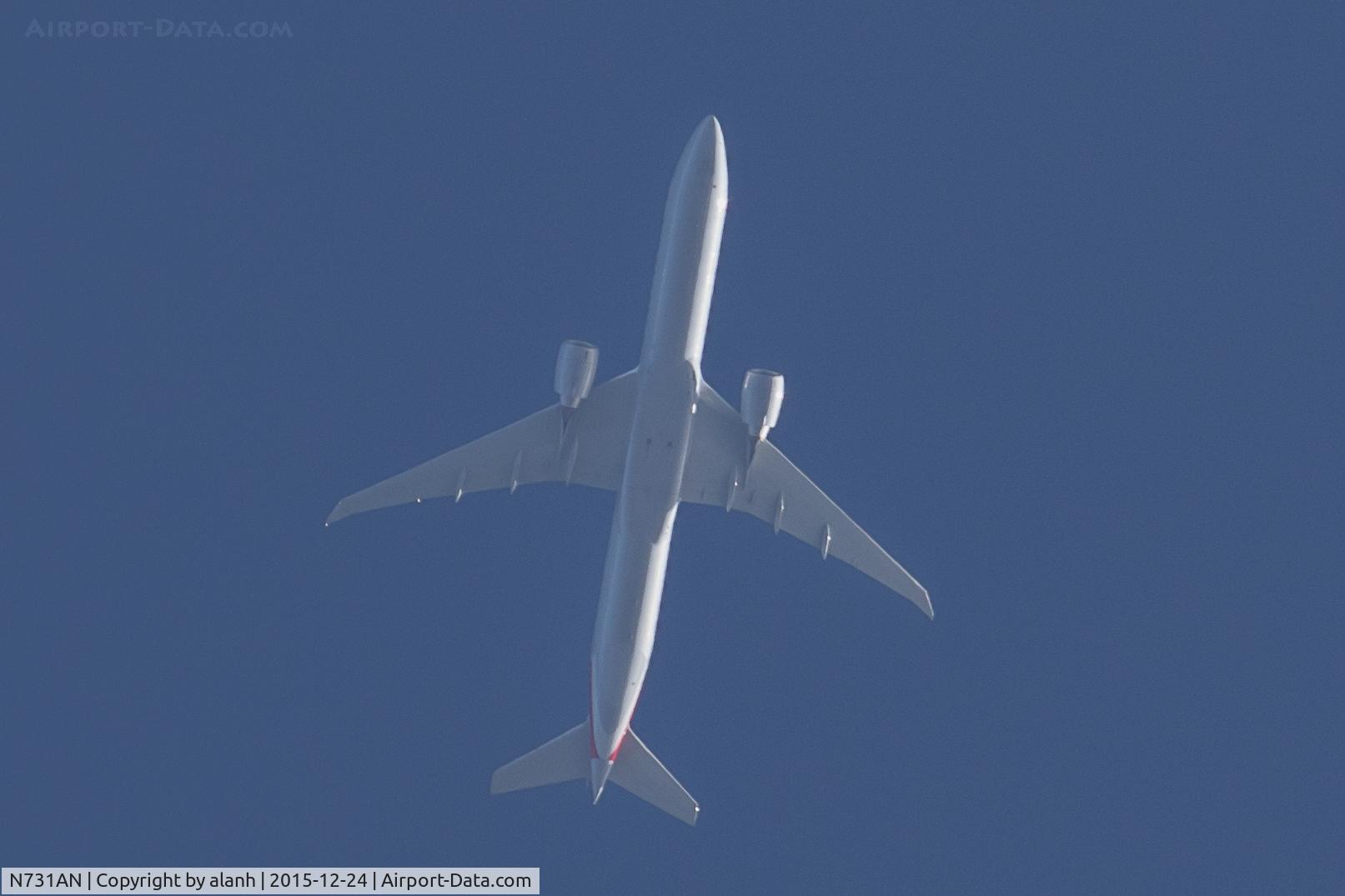 N731AN, 2014 Boeing 777-323/ER C/N 33523, Overhead Stroud, UK, en route LHR - Miami
