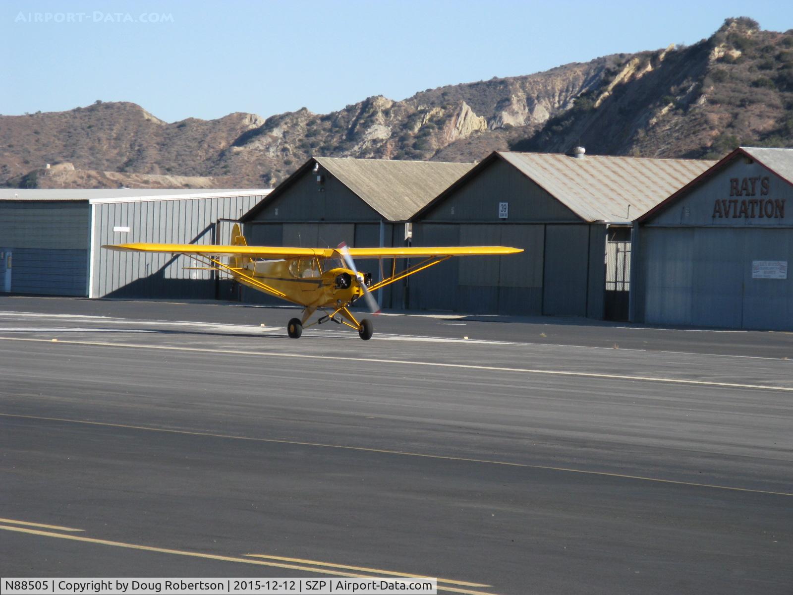 N88505, Piper J3C-65 Cub Cub C/N 16129, Piper J3C-65 CUB, Continental C65 65 Hp, touchdown Rwy 22