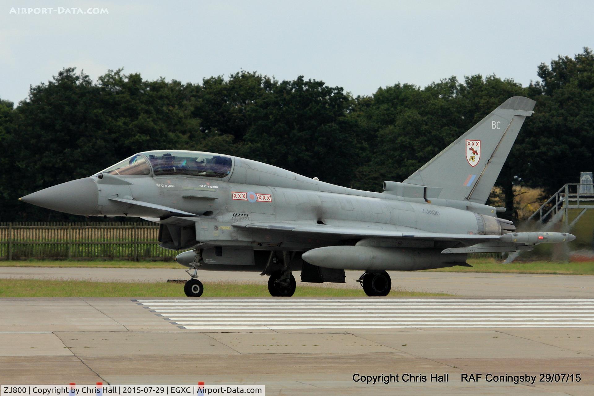 ZJ800, 2003 Eurofighter EF-2000 Typhoon T3 C/N 004/BT001, RAF 29(R) Sqn