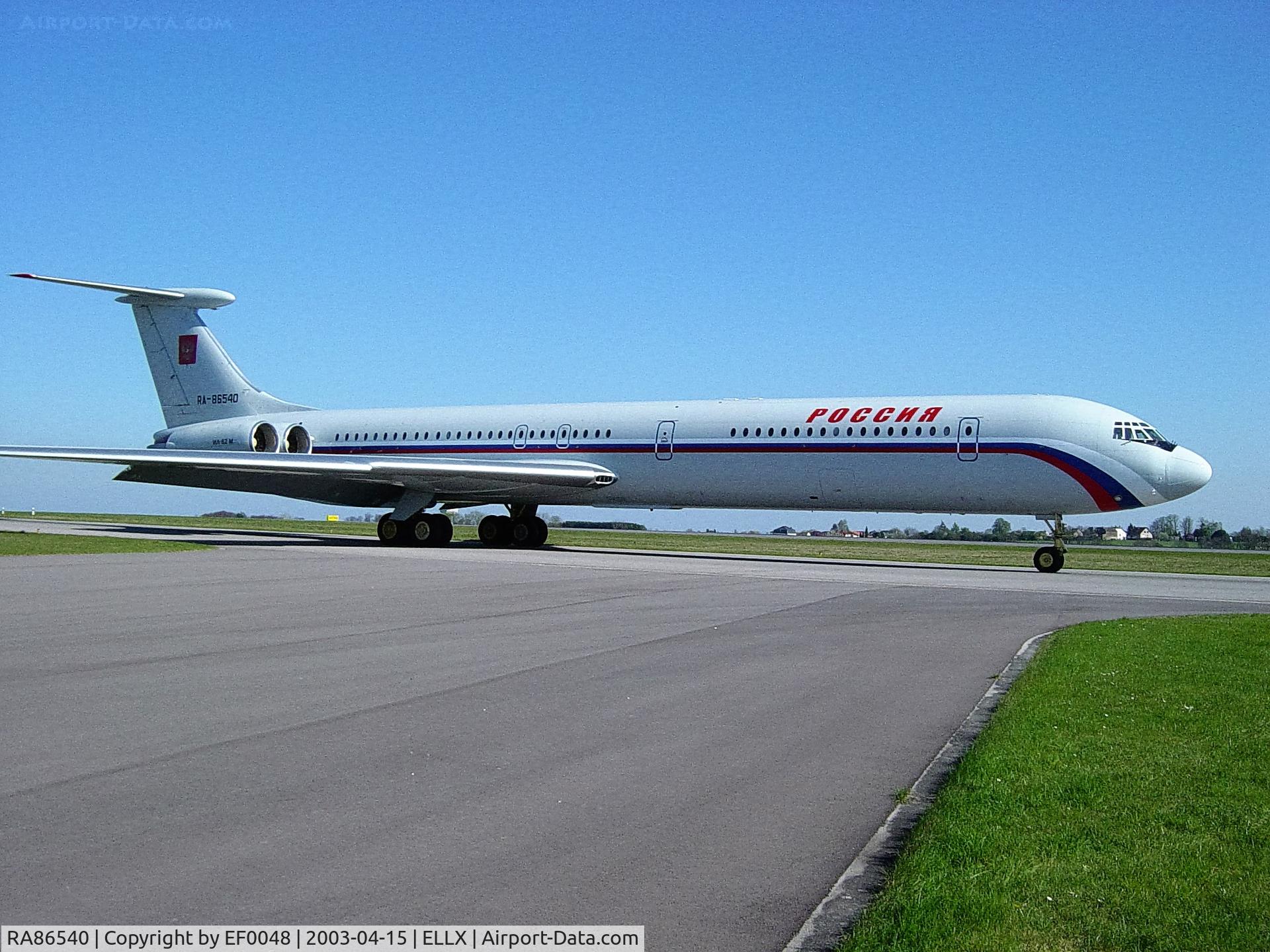 RA86540, 1986 Ilyushin IL-62 C/N 3546548, Russian state visit
