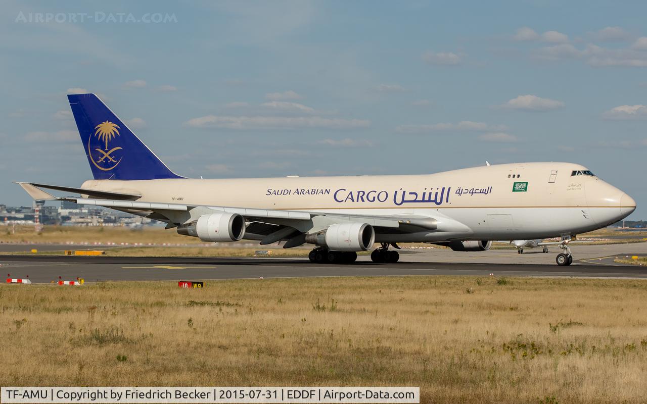 TF-AMU, 1999 Boeing 747-48EF/SCD C/N 27603, departure via RW18W