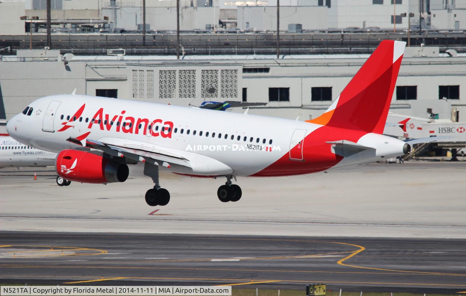 N521TA, 2007 Airbus A319-132 C/N 3276, Avianca