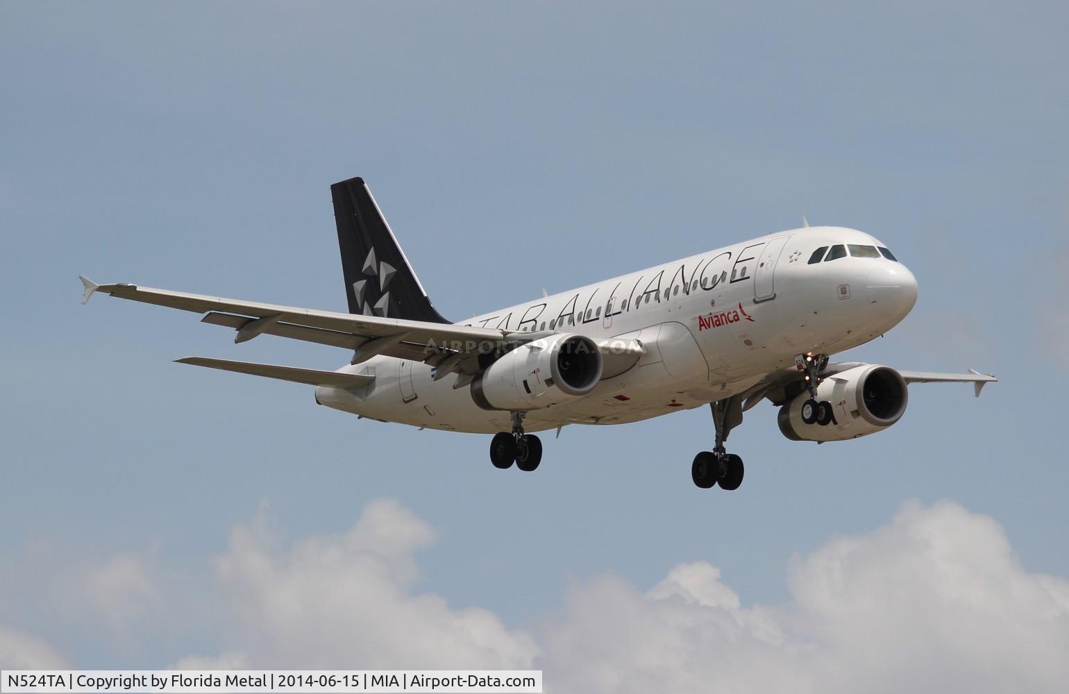 N524TA, 2012 Airbus A319-132 C/N 5280, Avianca Star Alliance