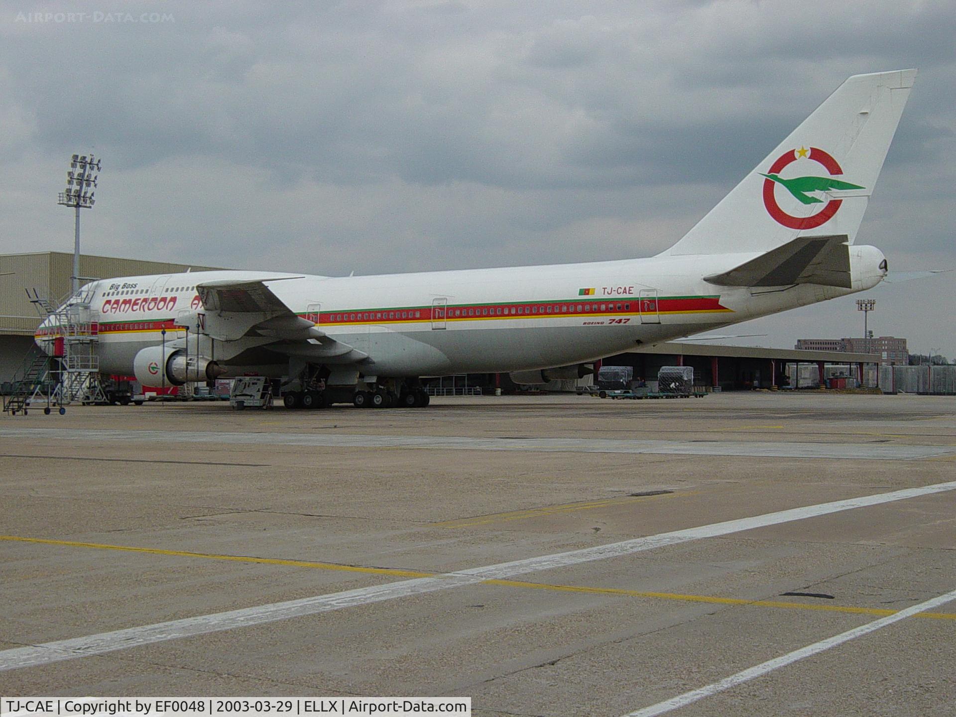 TJ-CAE, 1985 Boeing 747-312 C/N 23033, at Cargolux having engine change