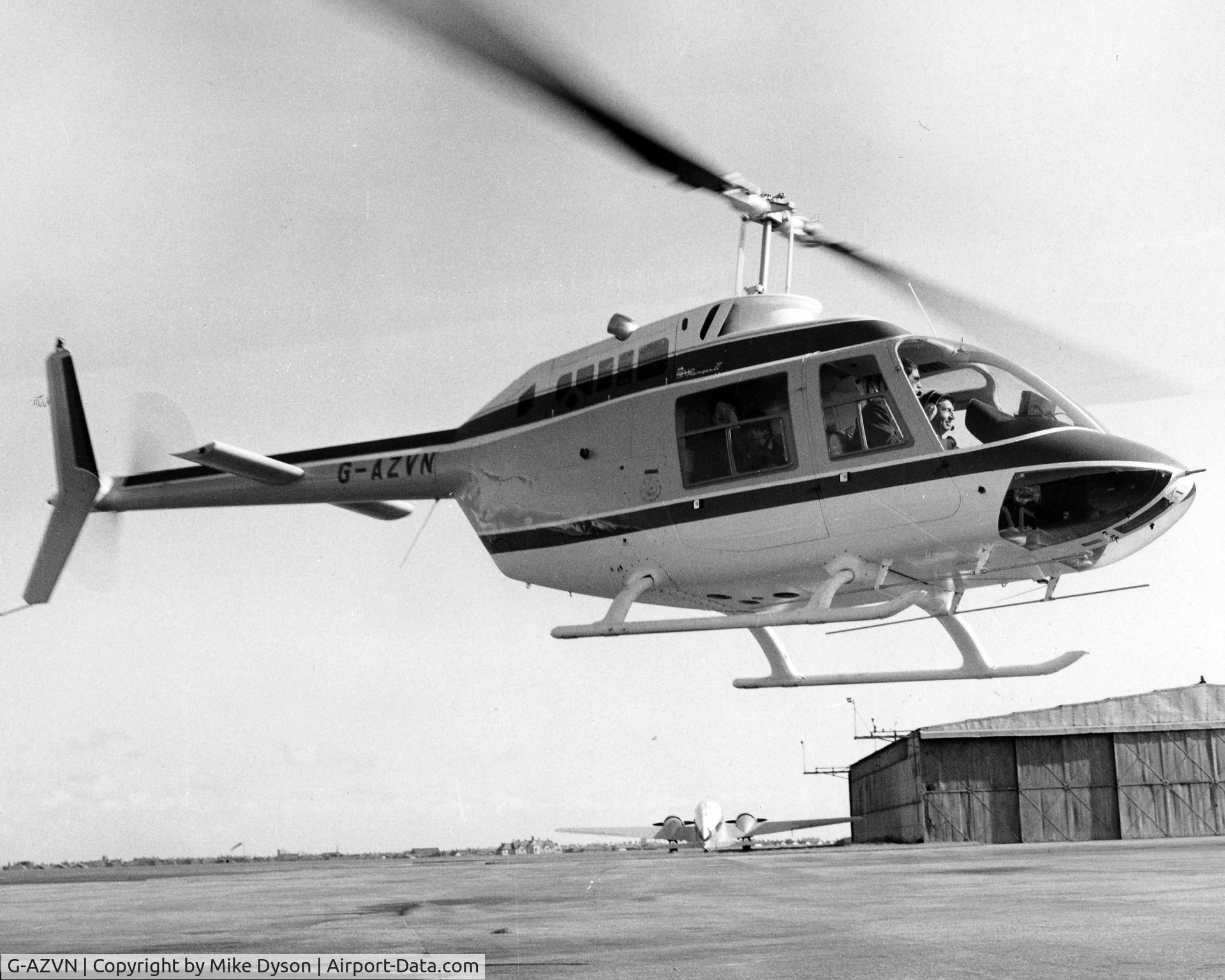 G-AZVN, 1972 Bell 206B JetRanger II C/N 759, G-AZVN Blackpool Airport mid 70s