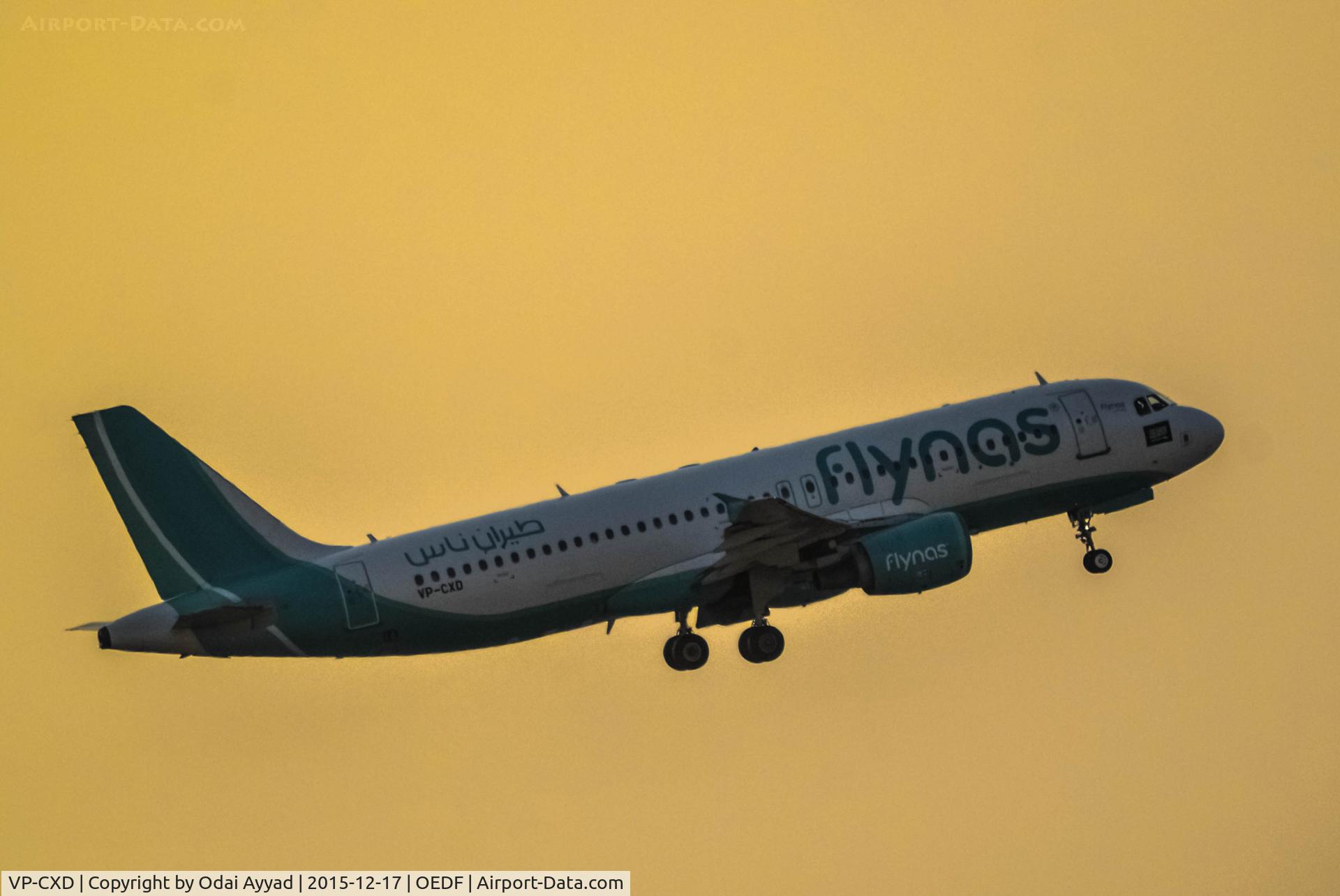 VP-CXD, 2004 Airbus A320-214 C/N 2182, Fly Nas A320 taking off from Dammam King Fahed Airport