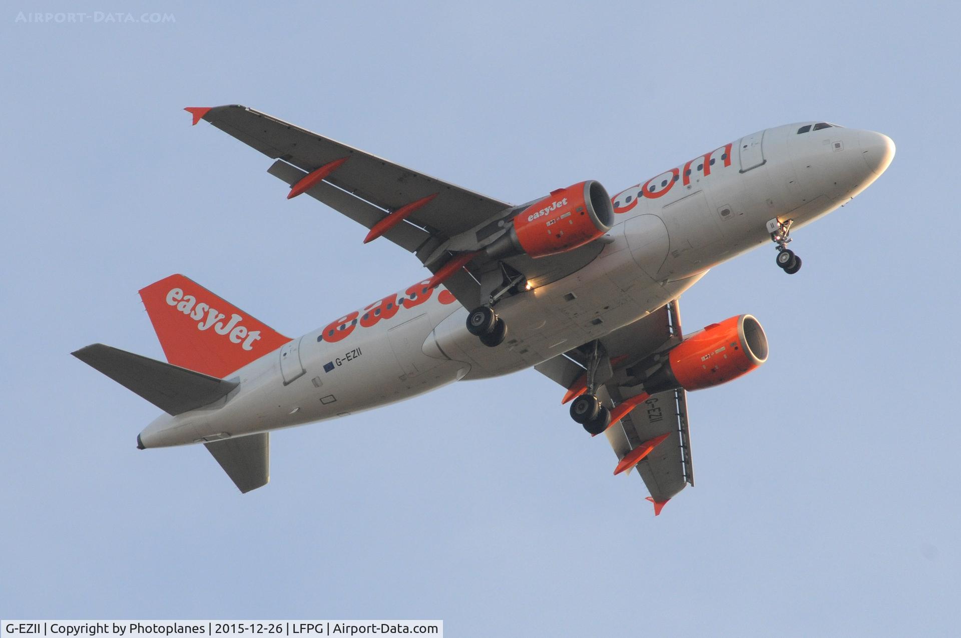 G-EZII, 2005 Airbus A319-111 C/N 2471, Landing to cdg