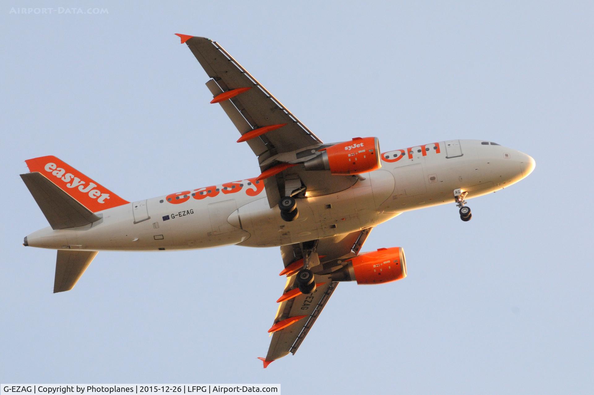 G-EZAG, 2006 Airbus A319-111 C/N 2727, Landing to cdg