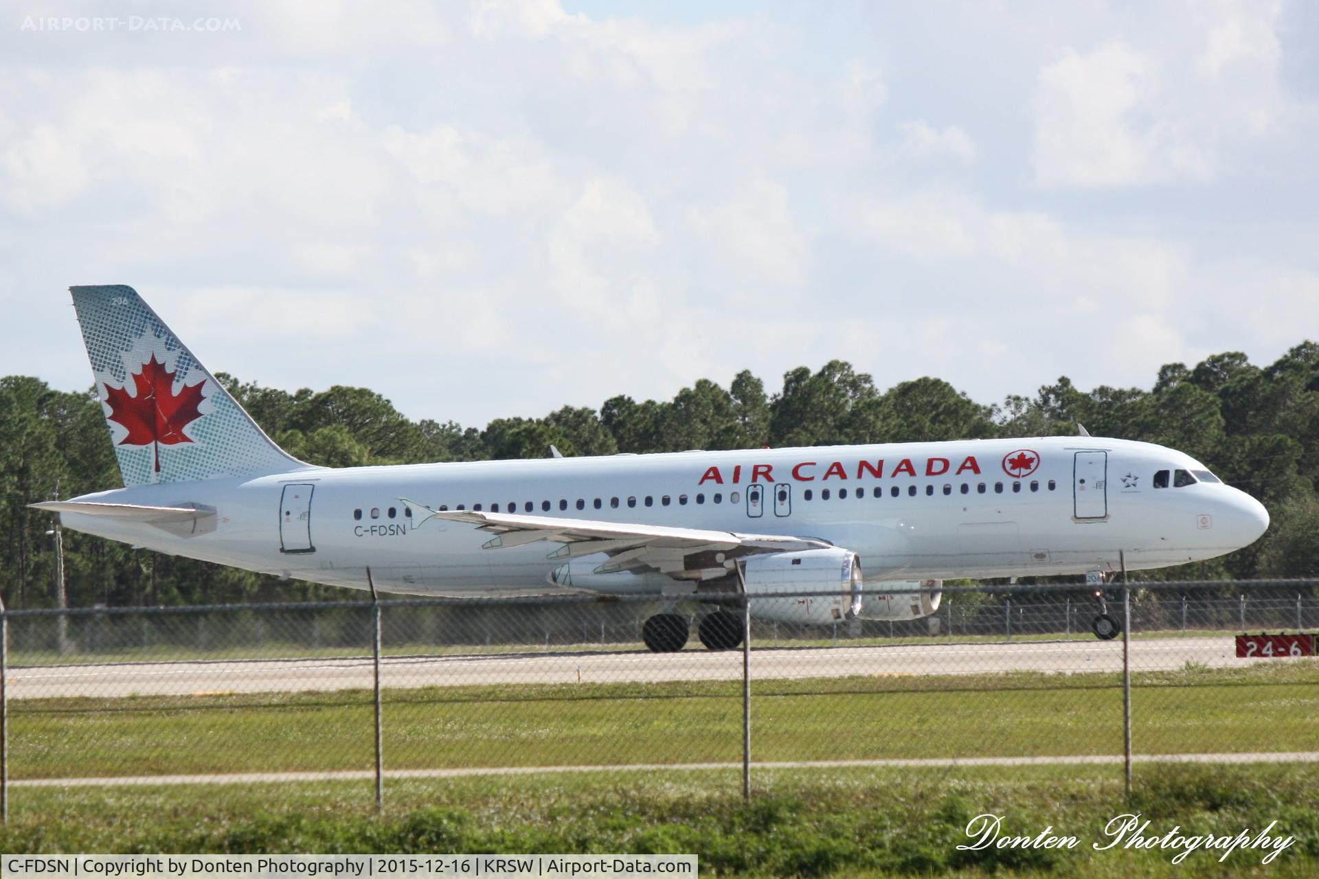C-FDSN, 1990 Airbus A320-211 C/N 126, Air Canada Flight 1265 (C-FDSN) departs Southwest Florida International Airport enroute to Montreal-Trudeau International Airport