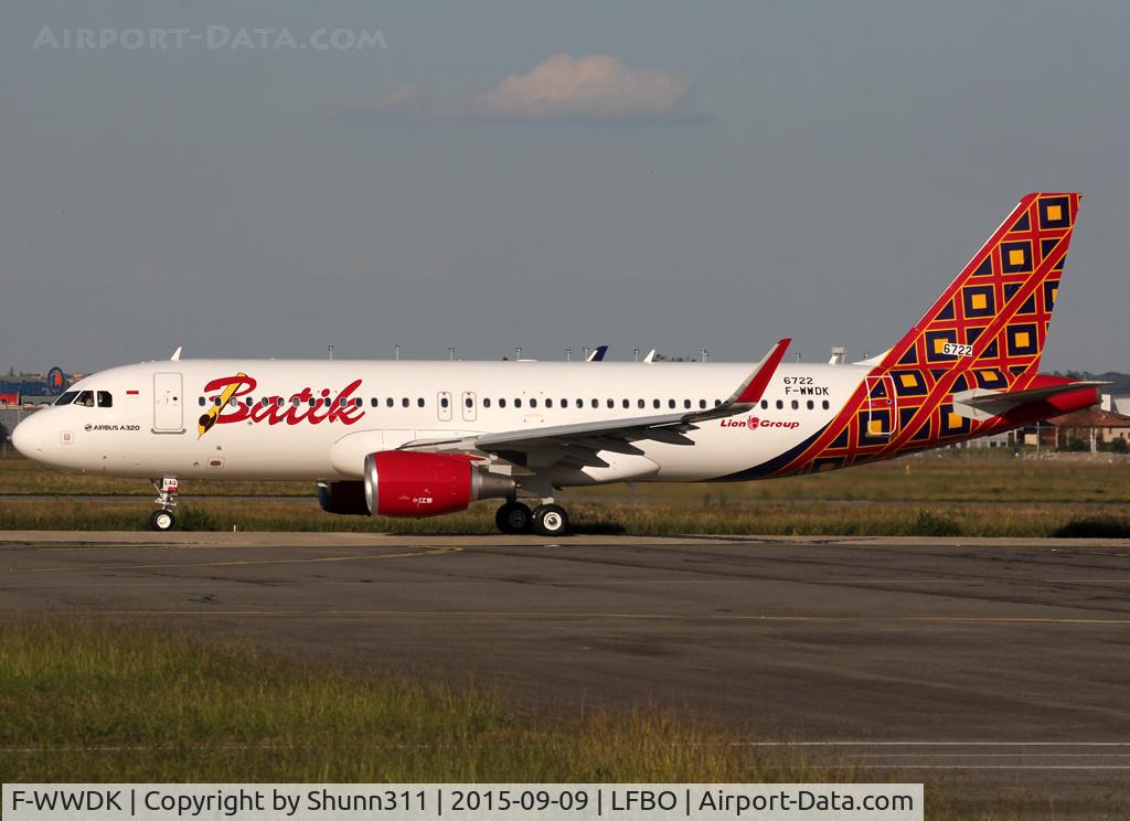 F-WWDK, 2015 Airbus A320-214 C/N 6722, C/n 6722 - To be PK-LAQ