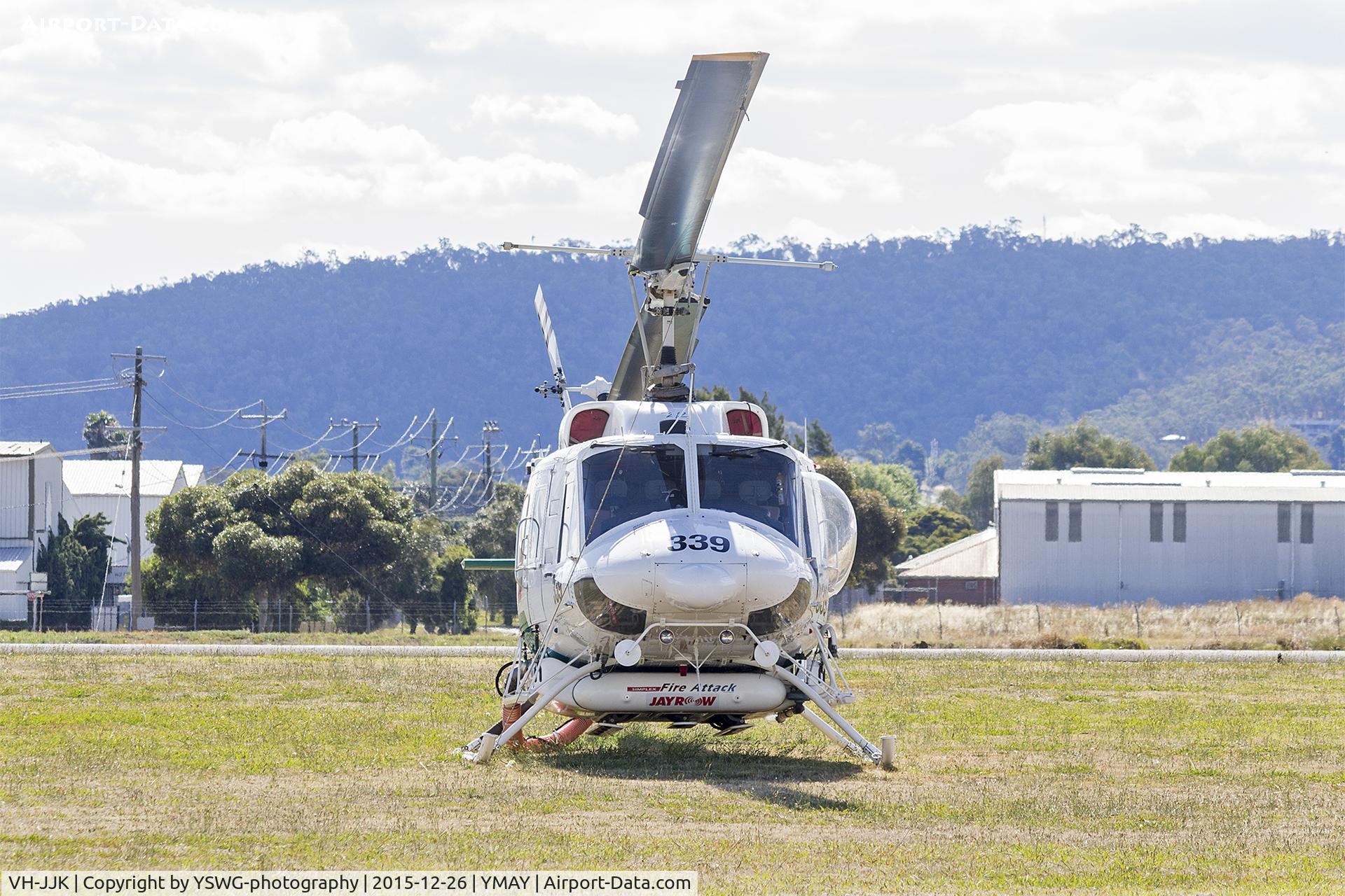 VH-JJK, 1988 Bell 212 C/N 31300, Jayrow Helicopters (VH-JJK) Bell 212, operated as Helitack 339, at Albury Airport.