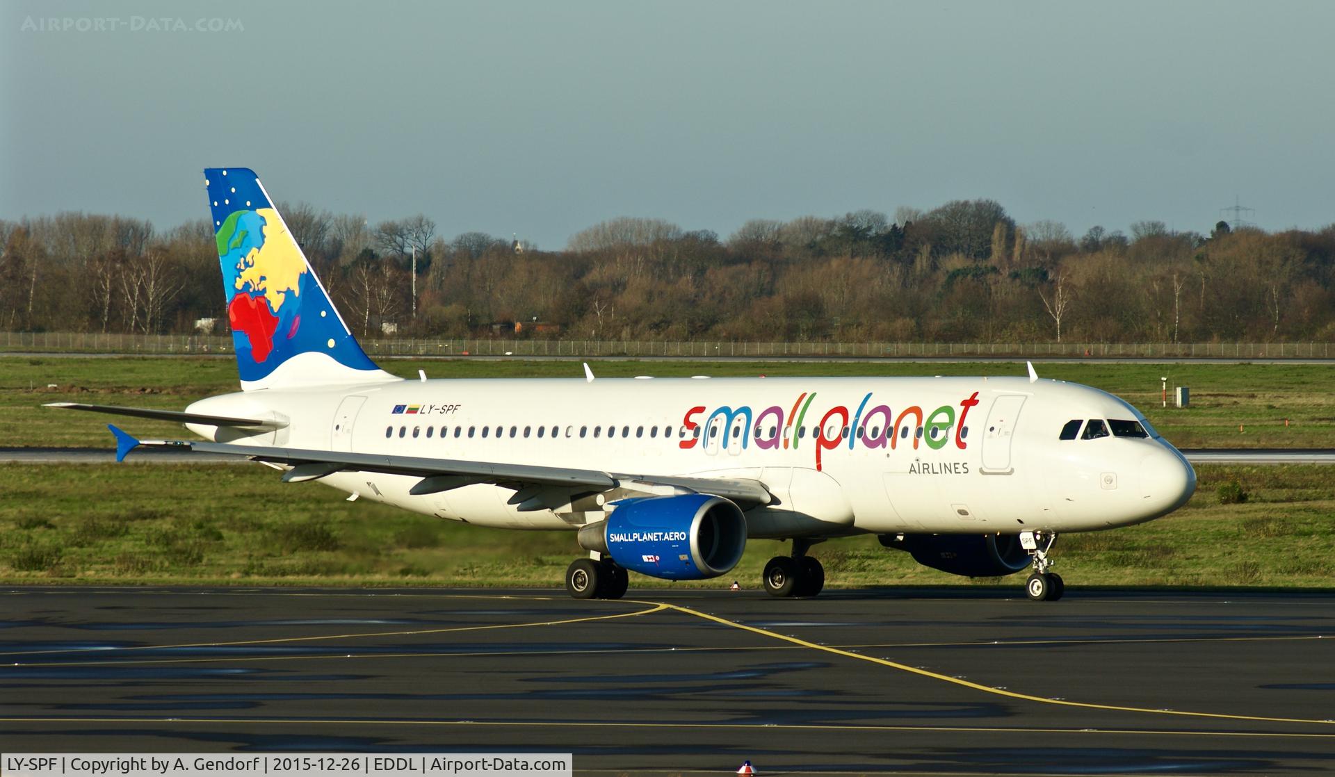 LY-SPF, 1999 Airbus A320-214 C/N 967, Small Planet Airlines, is here on the taxiway at Düsseldorf Int'l(EDDL)