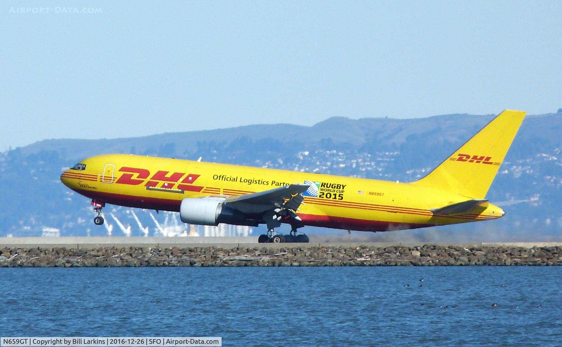 N659GT, 1984 Boeing 767-281 C/N 23140, Landing at San Francisco.