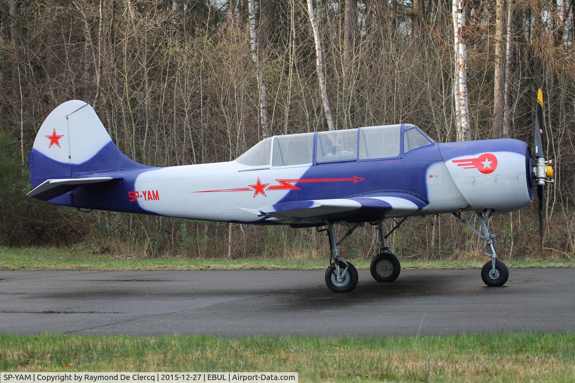SP-YAM, 1982 Bacau Yak-52 C/N 822203, SP-YAM, ex G-YAKO. Now based at Ursel.