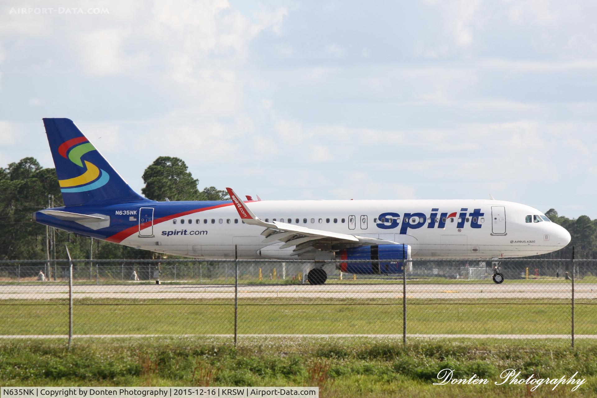 N635NK, 2014 Airbus A320-232 C/N 6383, Spirit Flight 239 (N635NK) arrives at Southwest Florida International Airport following flight from Boston Logan International Airport