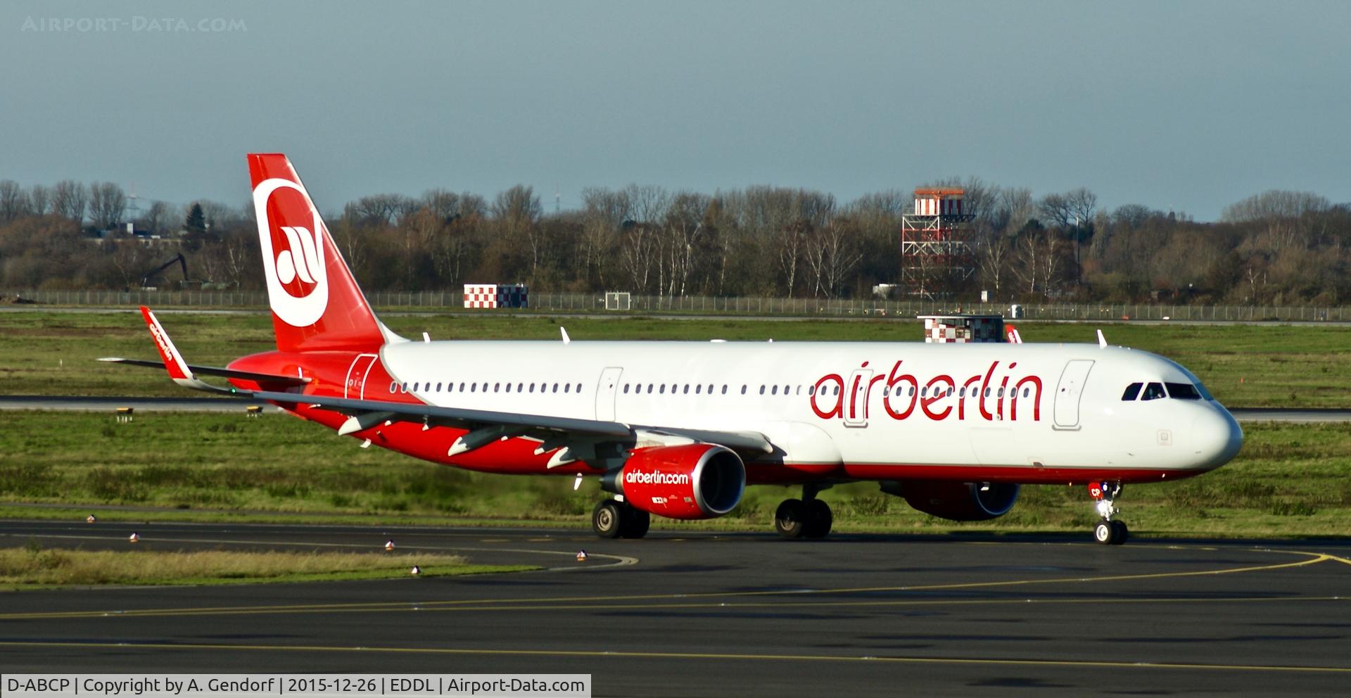D-ABCP, 2015 Airbus A321-211 C/N 6629, Air Berlin, is here at Düsseldorf Int'l(EDDL)