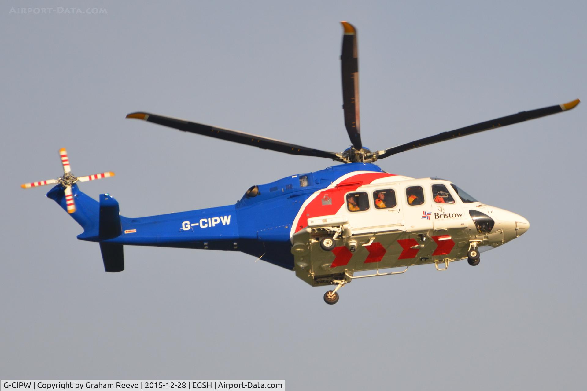 G-CIPW, 2013 AgustaWestland AW-139 C/N 41344, Landing a Norwich.