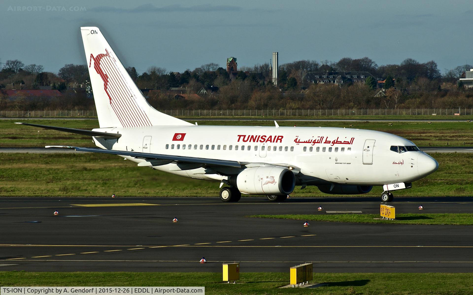 TS-ION, 2000 Boeing 737-6H3 C/N 29499, Tunisair, is going to depart from Düsseldorf Int'l(EDDL)
