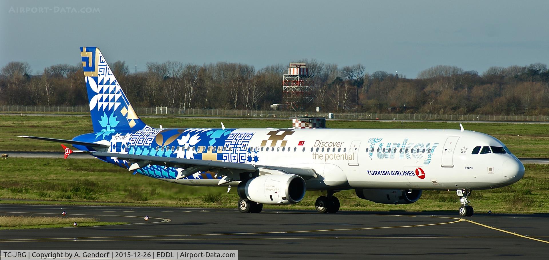 TC-JRG, 2007 Airbus A321-231 C/N 3283, Turkish Airlines (Discover the potential cs.), is here showing of the wonderful colours at Düsseldorf Int'l(EDDL)