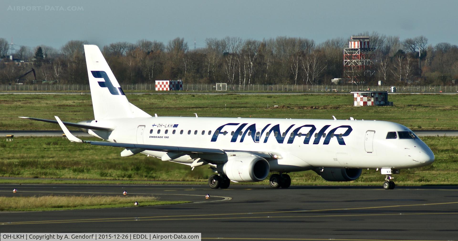 OH-LKH, 2007 Embraer 190LR (ERJ-190-100LR) C/N 19000086, Nordic Regional Airlines (Finnair cs.), is here at Düsseldorf Int'l(EDDL)