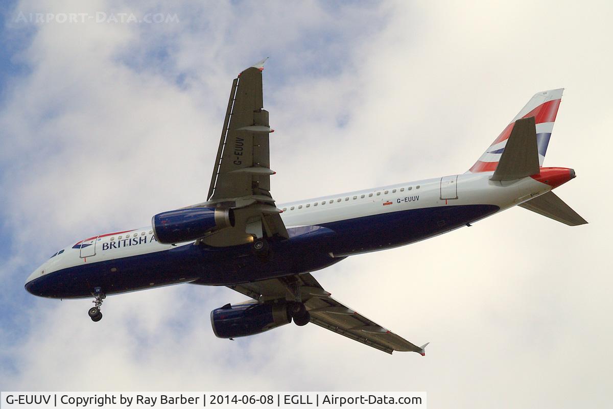 G-EUUV, 2008 Airbus A320-232 C/N 3468, Airbus A320-232 [3468] (British Airways) Home~G 08/06/2014. On approach 27R.