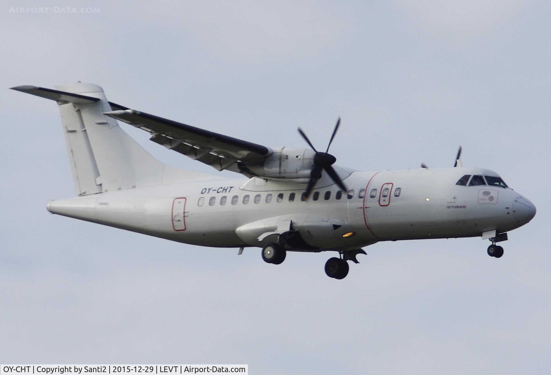 OY-CHT, 1988 ATR 42-312 C/N 080, Landing, RWY 04. Operated by Aeronova.
