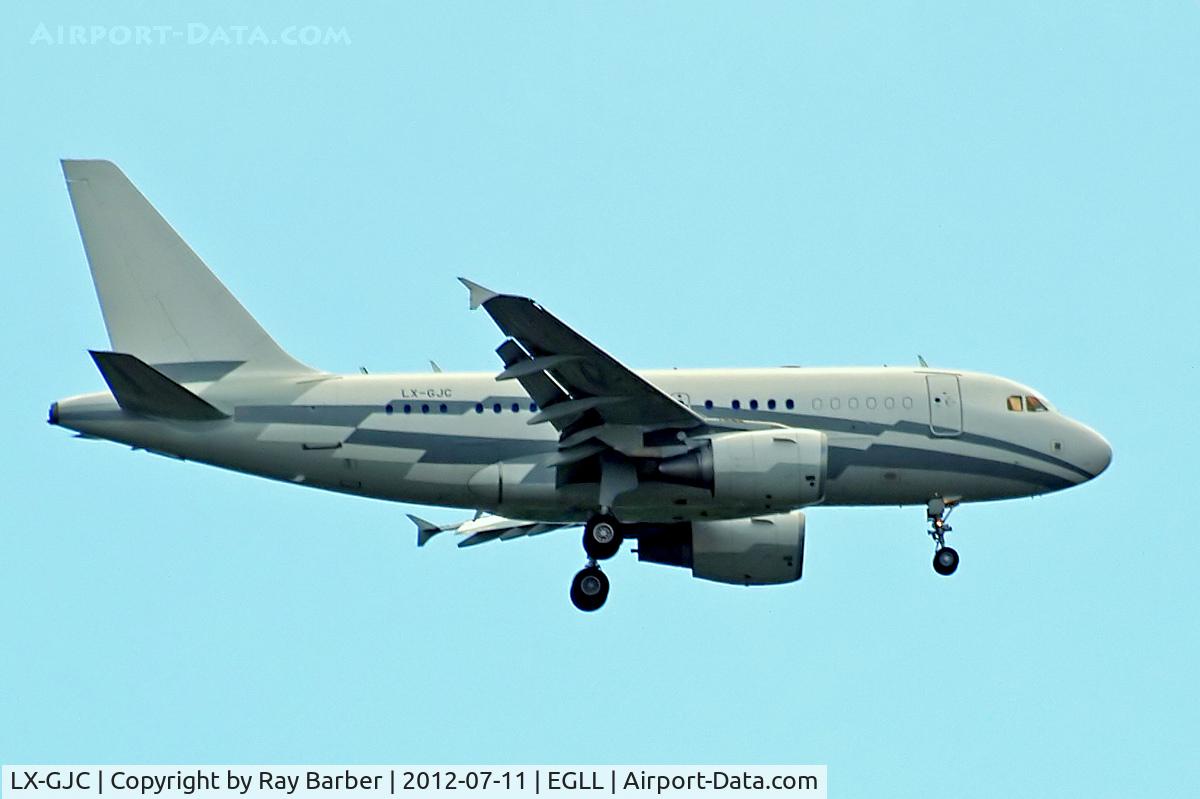 LX-GJC, 2007 Airbus ACJ318 (A318-112/CJ) C/N 3100, Airbus A318-112CJ Elite [3100] (Global Jet Concept) Home~G 11/07/2012. On approach 27L.