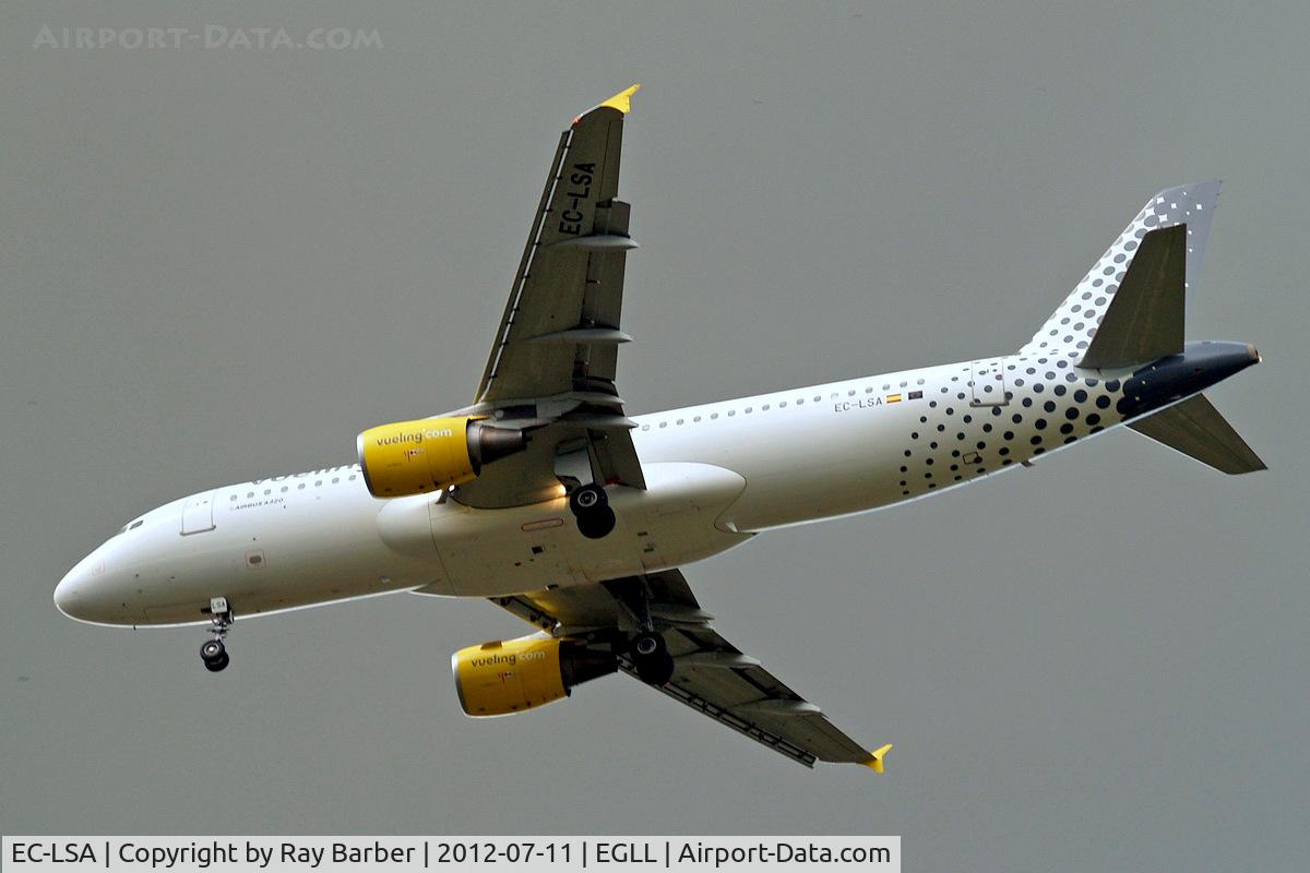 EC-LSA, 2009 Airbus A320-214 C/N 4128, Airbus A320-214 [4128] (Vueling Airlines) Home~G 11/07/2012. On approach 27R.