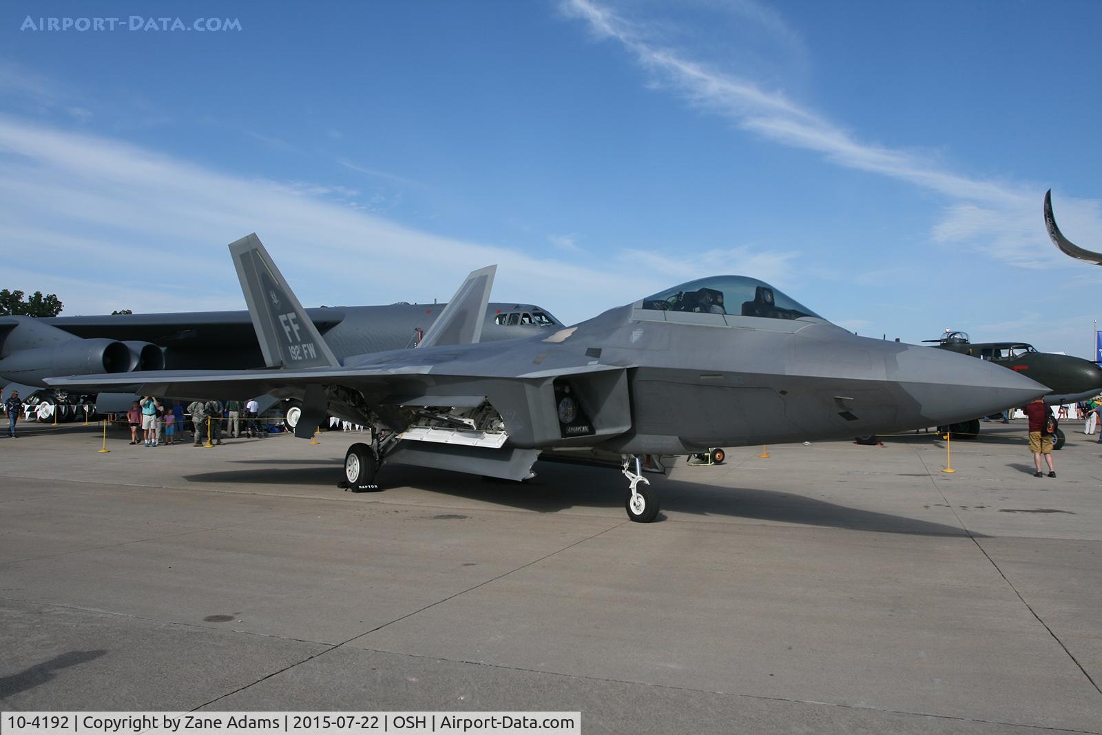 10-4192, 2010 Lockheed Martin F-22A Raptor C/N 4192, 2015 EAA AirVenture - Oshkosh, Wisconsin