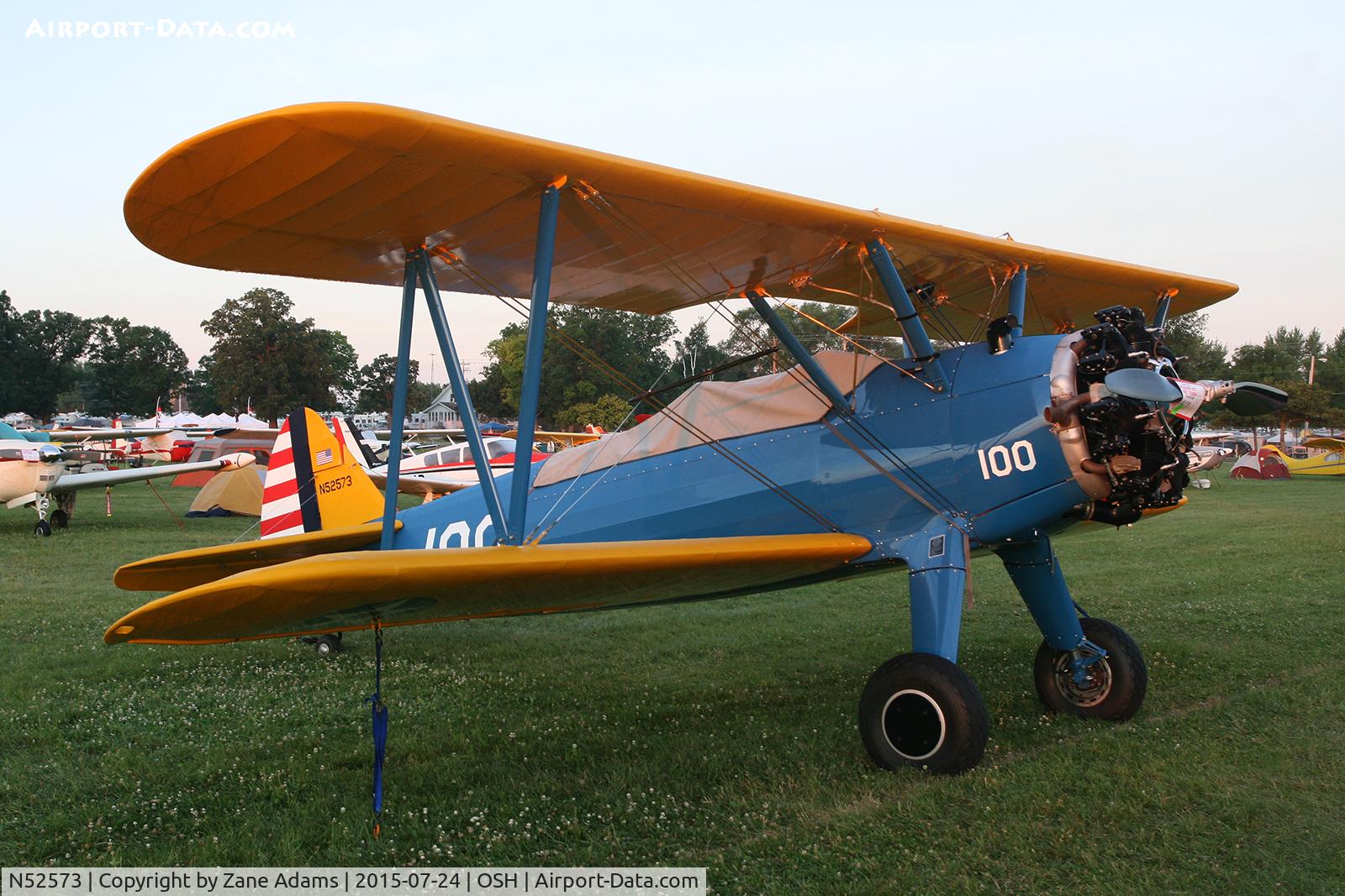 N52573, 1942 Boeing A75N1(PT17) C/N 75-2136, 2015 EAA AirVenture - Oshkosh, Wisconsin
