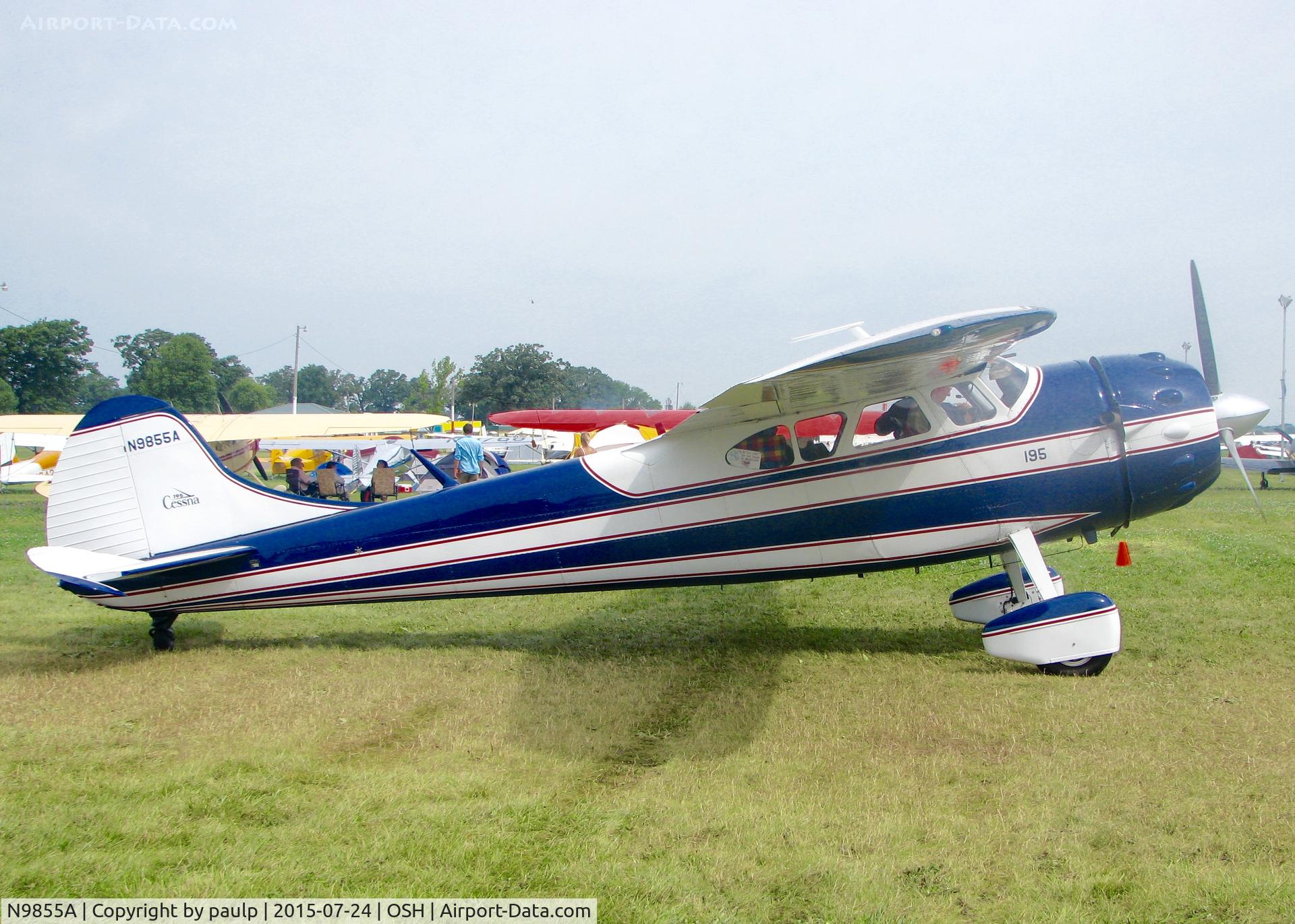 N9855A, 1950 Cessna 195A C/N 7548, At AirVenture