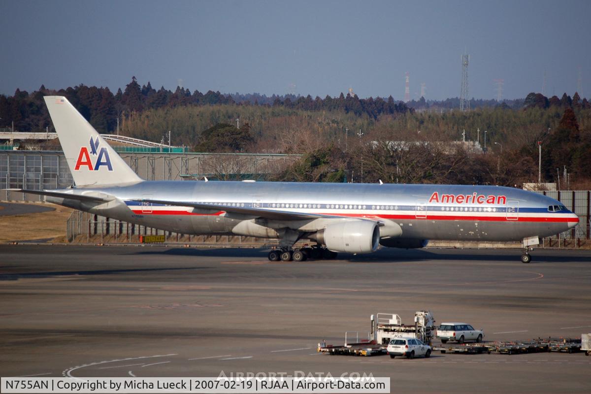 N755AN, 2001 Boeing 777-223 C/N 30263, At Narita