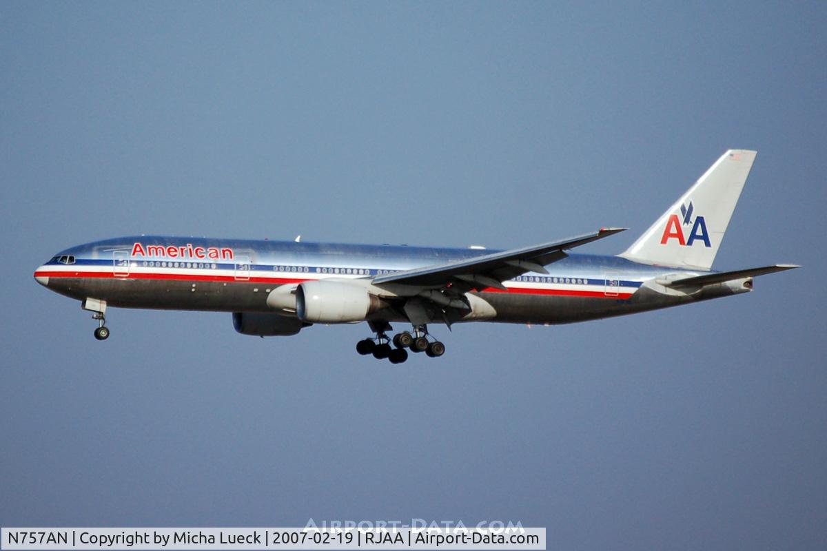 N757AN, 2001 Boeing 777-223 C/N 32636, At Narita