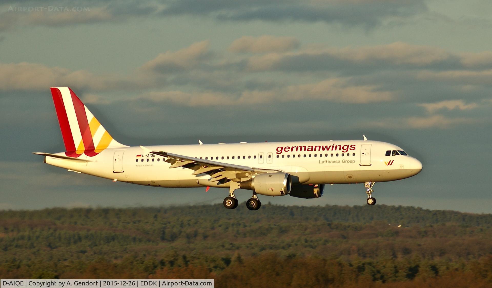 D-AIQE, 1991 Airbus A320-211 C/N 0209, Germanwings, is here on short finals RWY 14L at Köln / Bonn Airport(EDDK) in the beautiful evening light
