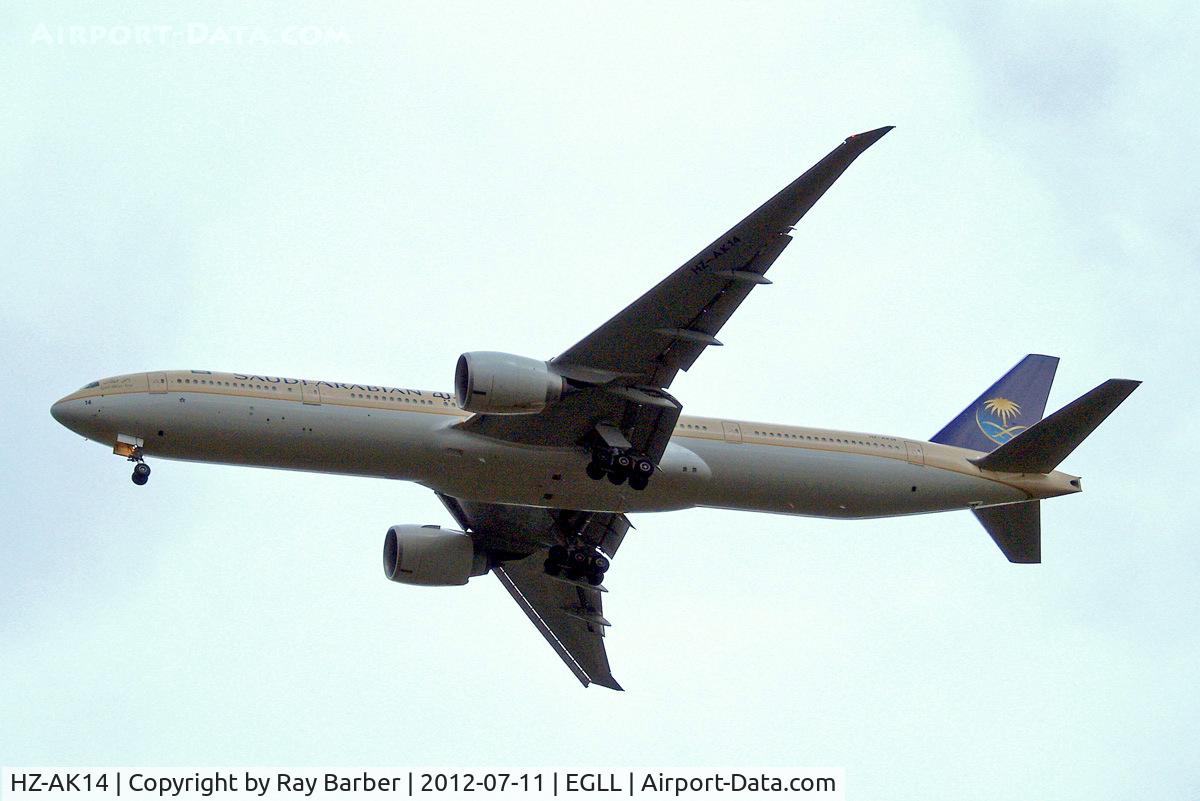 HZ-AK14, 2012 Boeing 777-368/ER C/N 41051, Boeing 777-368ER [41051] (Saudia) Home~G 11/07/2012. On approach 27R.
