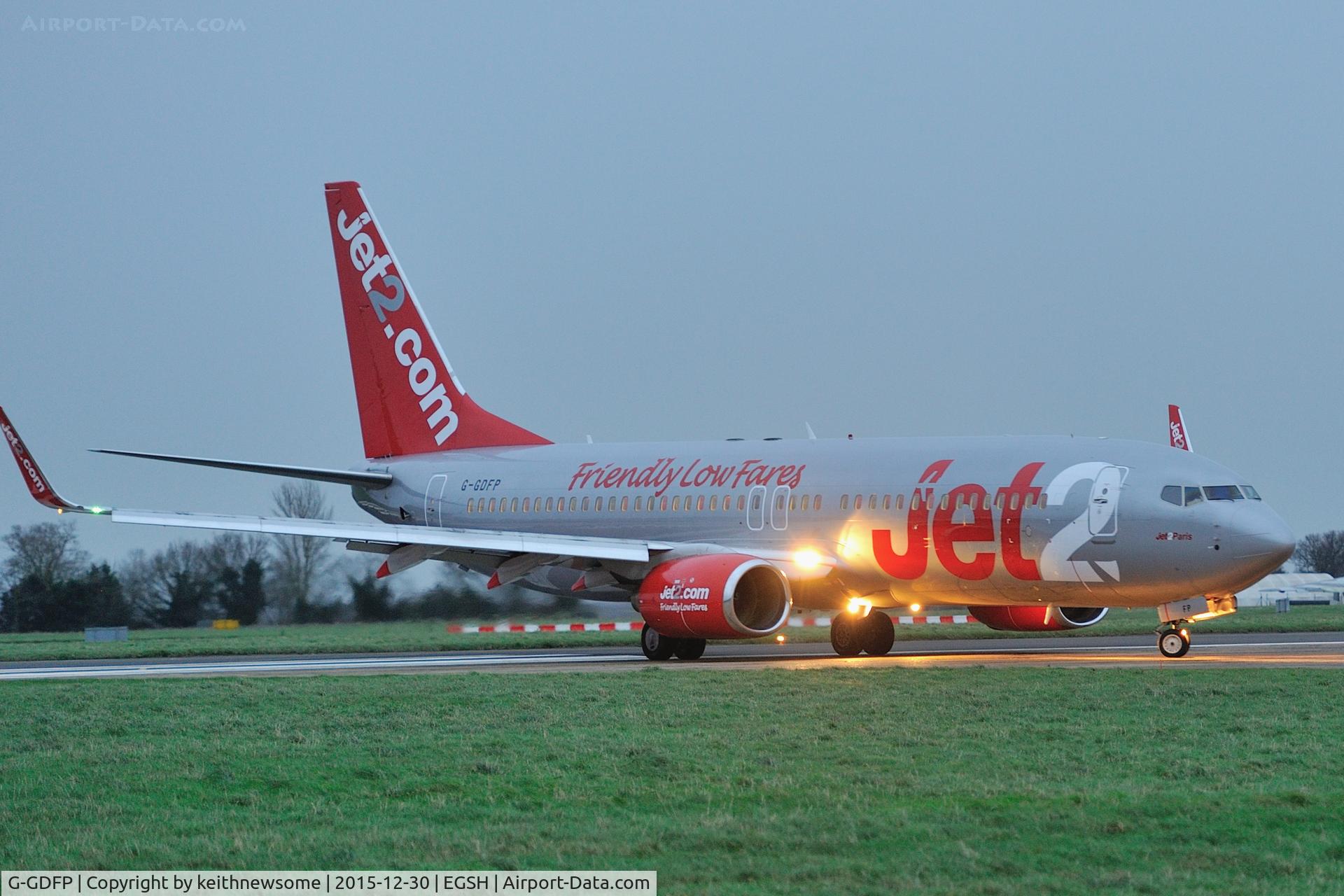 G-GDFP, 1998 Boeing 737-8Z9 C/N 28177, Arriving for maintenance.