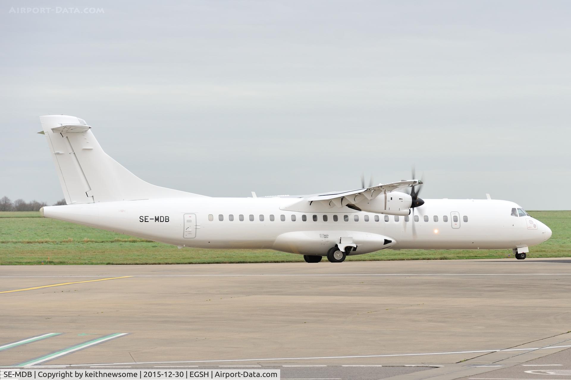 SE-MDB, 2008 ATR 72-212A C/N 822, Leaving following re-spray.