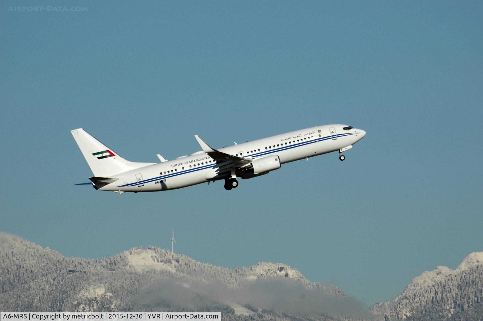 A6-MRS, 2006 Boeing 737-8E0 BBJ2 C/N 35238, Leaving Vancouver