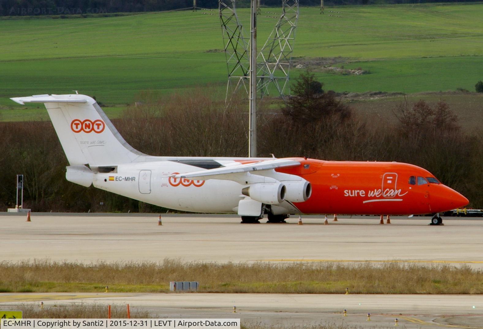 EC-MHR, 1990 British Aerospace BAe.146-300 C/N E3166, Parked at the cargo apron.