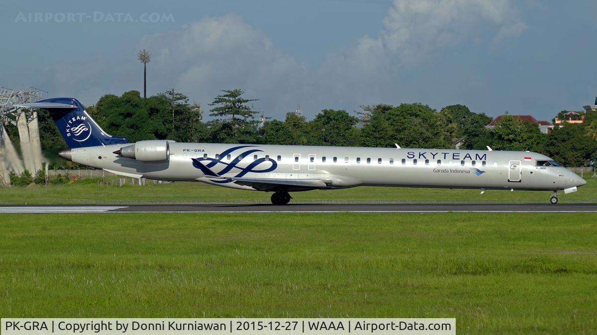 PK-GRA, 2012 Bombardier CRJ-1000ER NG (CL-600-2E25) C/N 19025, clear for take off runway 03
