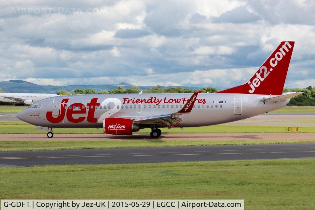 G-GDFT, 1998 Boeing 737-36Q C/N 29141, taxi in from runway 23r to T1,