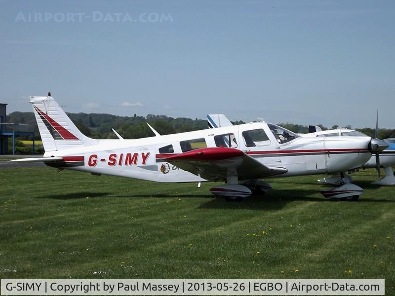 G-SIMY, 1976 Piper PA-32-300 Cherokee Six Cherokee Six C/N 32-7640082, @ Halfpenny Green. EX:-G-OPCF,G-BOCH,N9292K.
