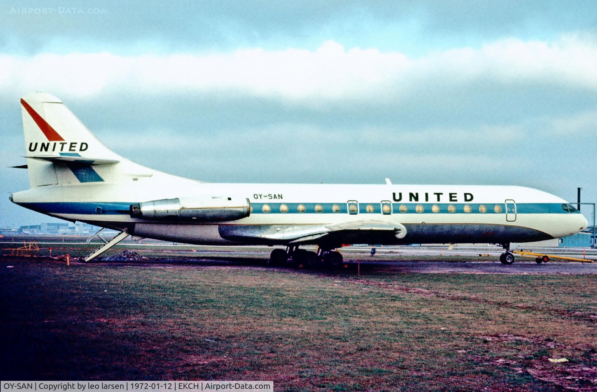OY-SAN, 1961 Sud Aviation SE-210 Caravelle VI-R C/N 098, Copenhagen 12.1.72