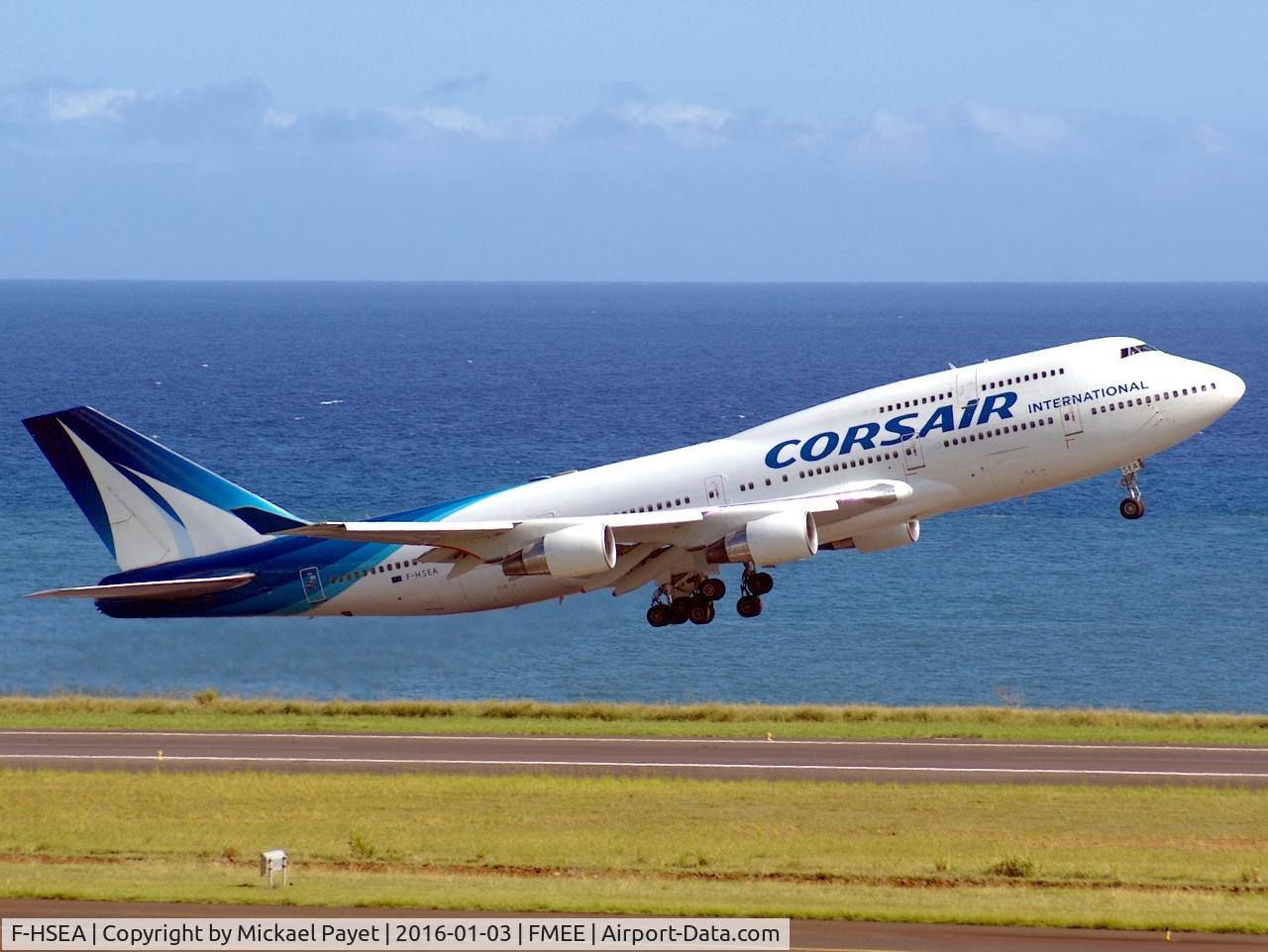 F-HSEA, 1992 Boeing 747-422 C/N 26877, take off rwy 12