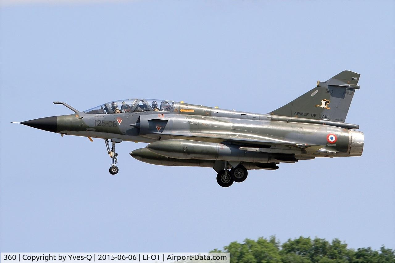 360, Dassault Mirage 2000N C/N 338, Dassault Mirage 2000N (125-CB), On final rwy 02, Tours Air Base 705 (LFOT-TUF) Open day 2015