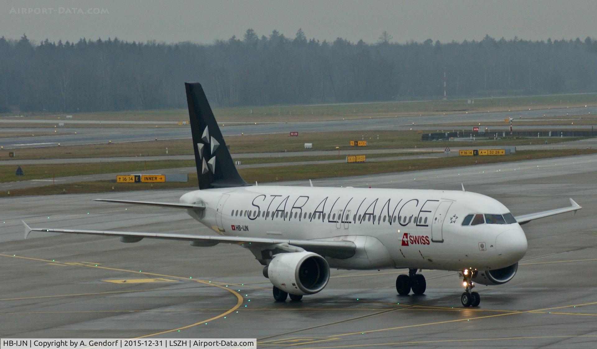 HB-IJN, 1996 Airbus A320-214 C/N 643, Swiss (Star Alliance cs.), is here taxiing to the gate at Zürich-Kloten(LSZH)
