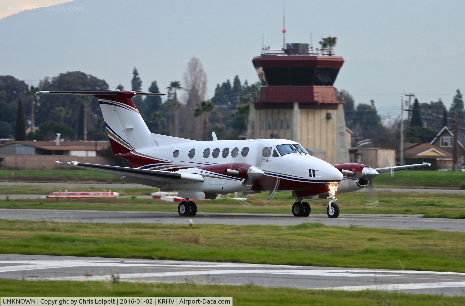 UNKNOWN, Beech King Air 250 C/N Not known, So-Cal based 1978 Beechcraft King Air 200 landing runway 31R at Reid Hillview Airport, San Jose, CA. No tail number as per request of owner.